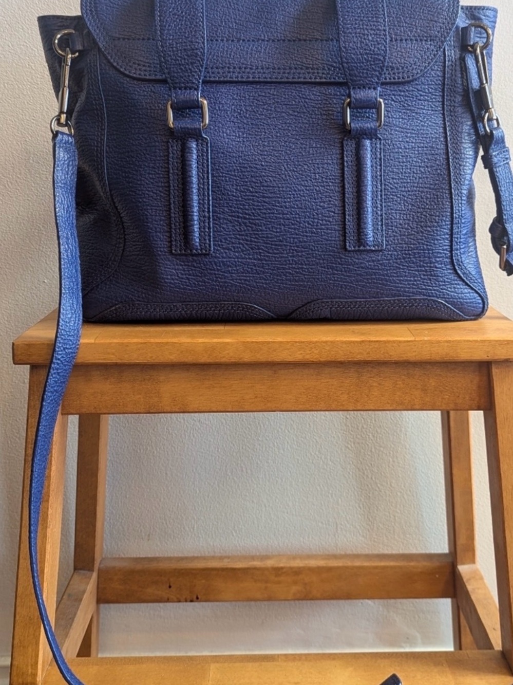 3.1 Phillip Lim Structured Medium Pashli Satchel - Cobalt Blue - Picture 4 of 10